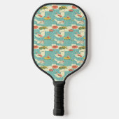Retro-Flamingo-Poolside-Sommer-Muster (4) Pickleball Schläger (Rückseite)