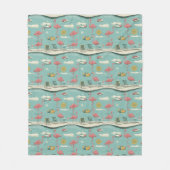 Retro-Flamingo-Poolside-Sommer-Muster (5) Fleecedecke (Vorderseite)