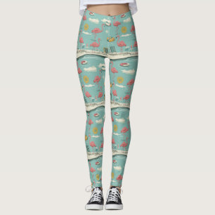 Retro-Flamingo-Poolside-Sommer-Muster (5) Leggings
