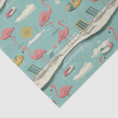 Retro-Flamingo-Poolside-Sommer-Muster (5) Seidenpapier (Detail)