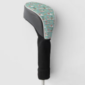 Retro-Flamingo-Poolside-Sommer-Muster (6) Golf Headcover (angewinkelt)