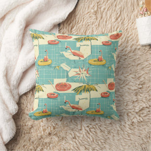 Retro-Flamingo-Poolside-Sommer-Muster (6) Kissen