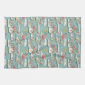 Retro-Flamingo-Poolside-Sommer-Muster (7) Geschirrtuch (Horizontal)