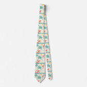 Retro-Flamingo-Poolside-Sommer-Muster (7) Krawatte (Vorderseite)