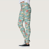 Retro-Flamingo-Poolside-Sommer-Muster (7) Leggings (Links)