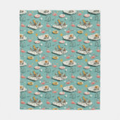 Retro-Flamingo-Poolside-Sommer-Muster (8) Fleecedecke (Vorderseite)