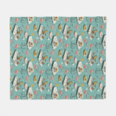 Retro-Flamingo-Poolside-Sommer-Muster (8) Fleecedecke (Vorderseite (Horizontal))