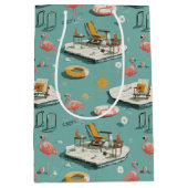 Retro-Flamingo-Poolside-Sommer-Muster (8) Mittlere Geschenktüte (Vorderseite)