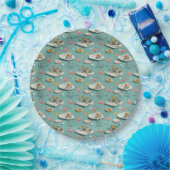 Retro-Flamingo-Poolside-Sommer-Muster (8) Pappteller (Party)