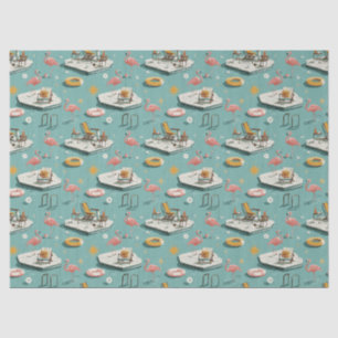 Retro-Flamingo-Poolside-Sommer-Muster (8) Seidenpapier