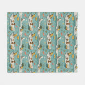 Retro-Flamingo-Poolside-Sommer-Muster (9) Fleecedecke (Vorderseite (Horizontal))