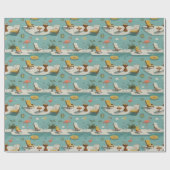 Retro-Flamingo-Poolside-Sommer-Muster (9) Geschenkpapier (Flach)