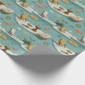 Retro-Flamingo-Poolside-Sommer-Muster (9) Geschenkpapier (Ecke)