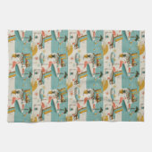Retro-Flamingo-Poolside-Sommer-Muster (9) Geschirrtuch (Horizontal)