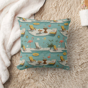 Retro-Flamingo-Poolside-Sommer-Muster (9) Kissen