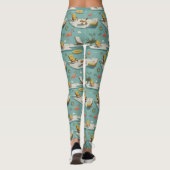 Retro-Flamingo-Poolside-Sommer-Muster (9) Leggings (Rückseite)