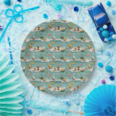 Retro-Flamingo-Poolside-Sommer-Muster (9) Pappteller (Party)