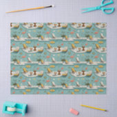 Retro-Flamingo-Poolside-Sommer-Muster (9) Seidenpapier (Basteln)