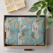 Retro-Flamingo-Poolside-Sommer-Muster (9) Seidenpapier (Geschenk)