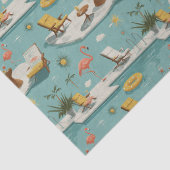 Retro-Flamingo-Poolside-Sommer-Muster (9) Seidenpapier (Detail)
