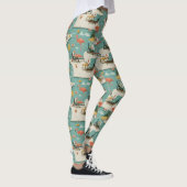 Retro Flamingo Poolside Summer Pattern (11) Leggings (Rechts)