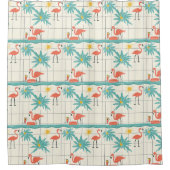 Retro Flamingo Poolside Summer Pattern (2) Duschvorhang (Vorderseite)