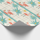 Retro Flamingo Poolside Summer Pattern (2) Geschenkpapier (Ecke)