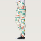 Retro Flamingo Poolside Summer Pattern (2) Leggings (Links)