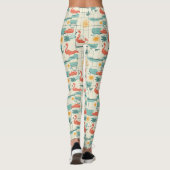 Retro Flamingo Poolside Summer Pattern (3) Leggings (Rückseite)