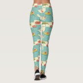 Retro Flamingo Poolside Summer Pattern (4) Leggings (Rückseite)
