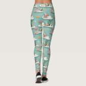 Retro Flamingo Poolside Summer Pattern (6) Leggings (Rückseite)