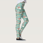 Retro Flamingo Poolside Summer Pattern (6) Leggings (Rechts)