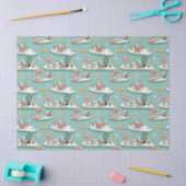 Retro Flamingo Poolside Summer Pattern (6) Seidenpapier (Basteln)
