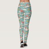 Retro Flamingo Poolside Summer Pattern (7) Leggings (Rückseite)