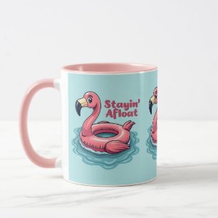 Retro Flamingo Schwimmkörper Lustiger Sommer Tasse
