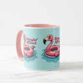 Retro Flamingo Schwimmkörper Lustiger Sommer Tasse (Vorderseite Links)