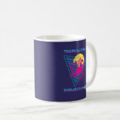 Retro Flamingo Sonnenuntergang Synthwave Vibes Kaffeetasse (VorderseiteRechts)