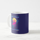 Retro Flamingo Sonnenuntergang Synthwave Vibes Kaffeetasse (Vorderseite Links)