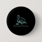 Retro Flamingo Sunset Funny 70s 80s 90s Men Women  Button (Vorderseite)