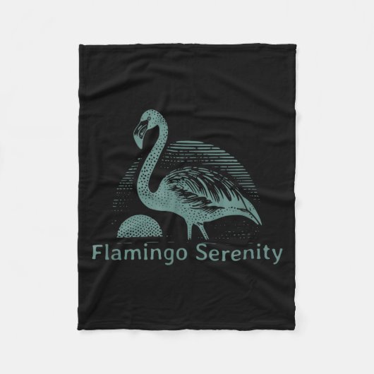 Retro Flamingo Sunset Funny 70s 80s 90s Men Women Fleecedecke (Vorderseite)