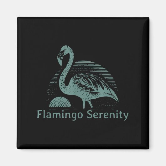 Retro Flamingo Sunset Funny 70s 80s 90s Men Women Magnet (Vorne)
