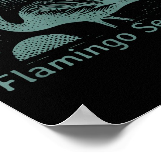 Retro Flamingo Sunset Funny 70s 80s 90s Men Women Poster (Ecke)