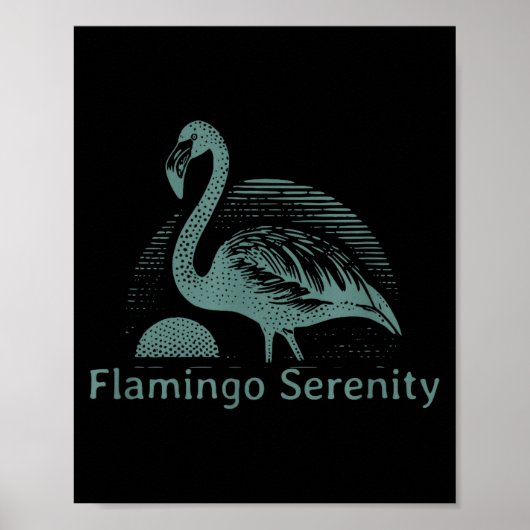 Retro Flamingo Sunset Funny 70s 80s 90s Men Women  Poster (Vorne)