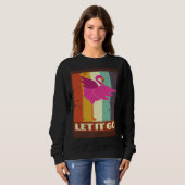 Retro Flamingo Yoga Meditation Workout Exercise Mo Sweatshirt (Vorne ganz)
