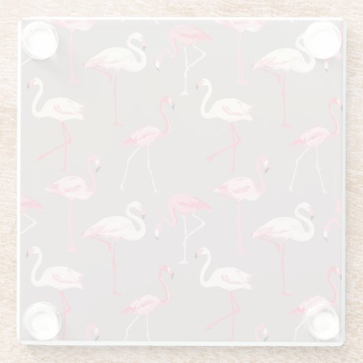 Retro Flamingos 2 Glasuntersetzer (Rückseite)