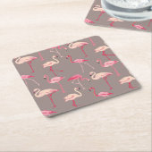 Retro Flamingos 2 Rechteckiger Pappuntersetzer (angewinkelt)