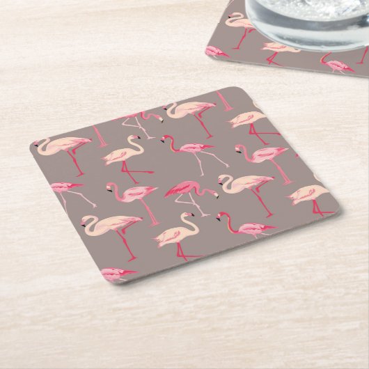 Retro Flamingos 2 Rechteckiger Pappuntersetzer (angewinkelt)