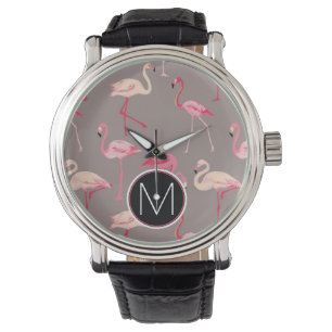 Retro Flamingos   Armbanduhr