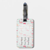 Retro-Flamingos auf Minzstreifen Gepäckanhänger (Rückseite vertikal)