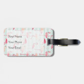 Retro-Flamingos auf Minzstreifen Gepäckanhänger (Rückseite horizontal)